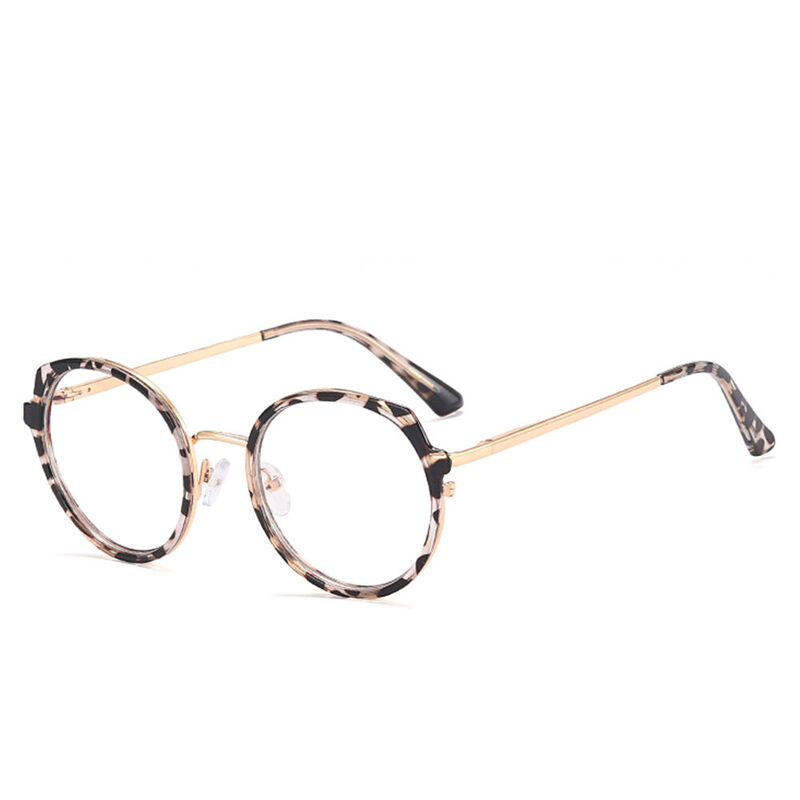 Abelina  Round Leopard Glasses