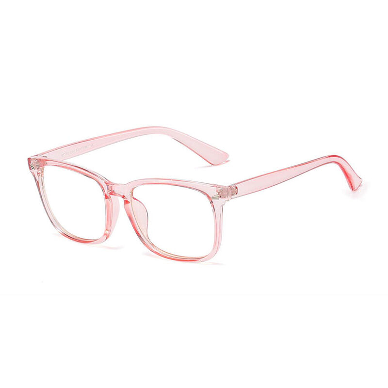 Cairbre Rectangle Pink Clear Glasses