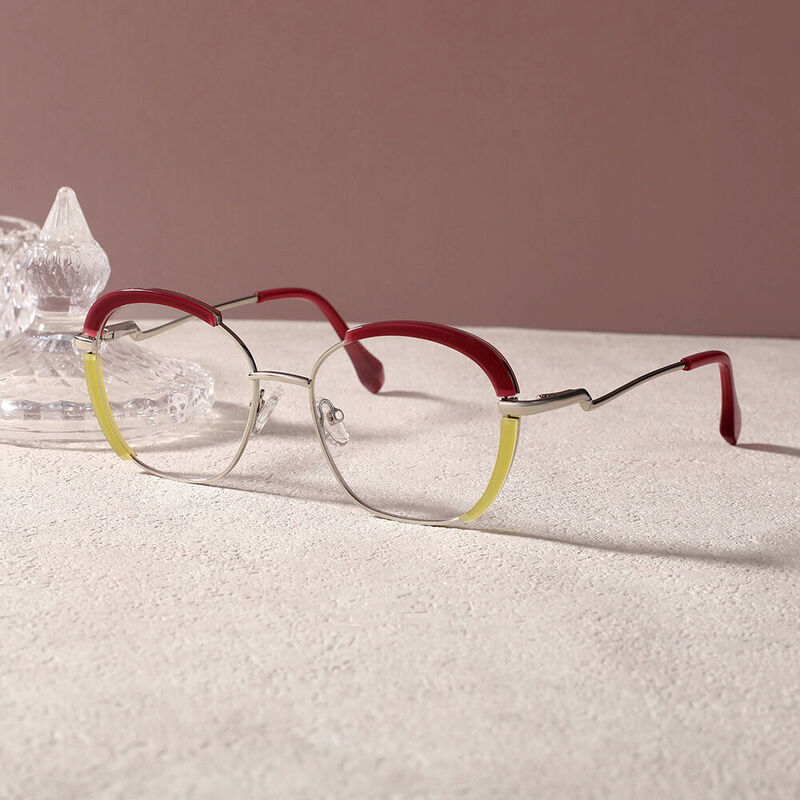 Alyssa Geometric Brown Glasses