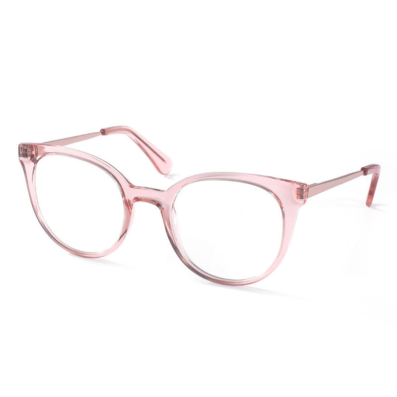 Sammy Round Clear Pink Glasses