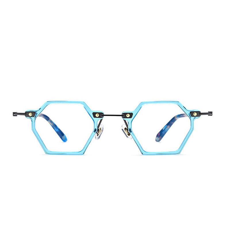 Hyman Geometric Blue Glasses - Aoolia.com