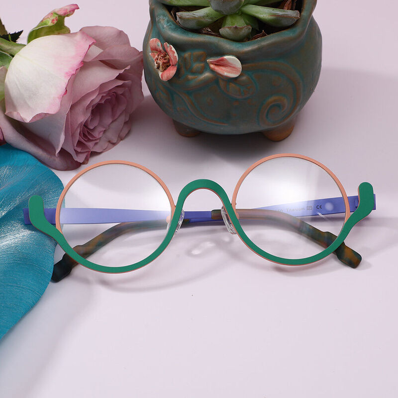 Ireno Round Green Glasses