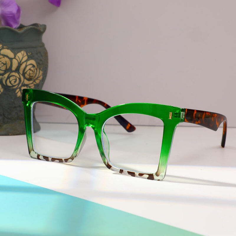 Sami Cat Eye Green Glasses