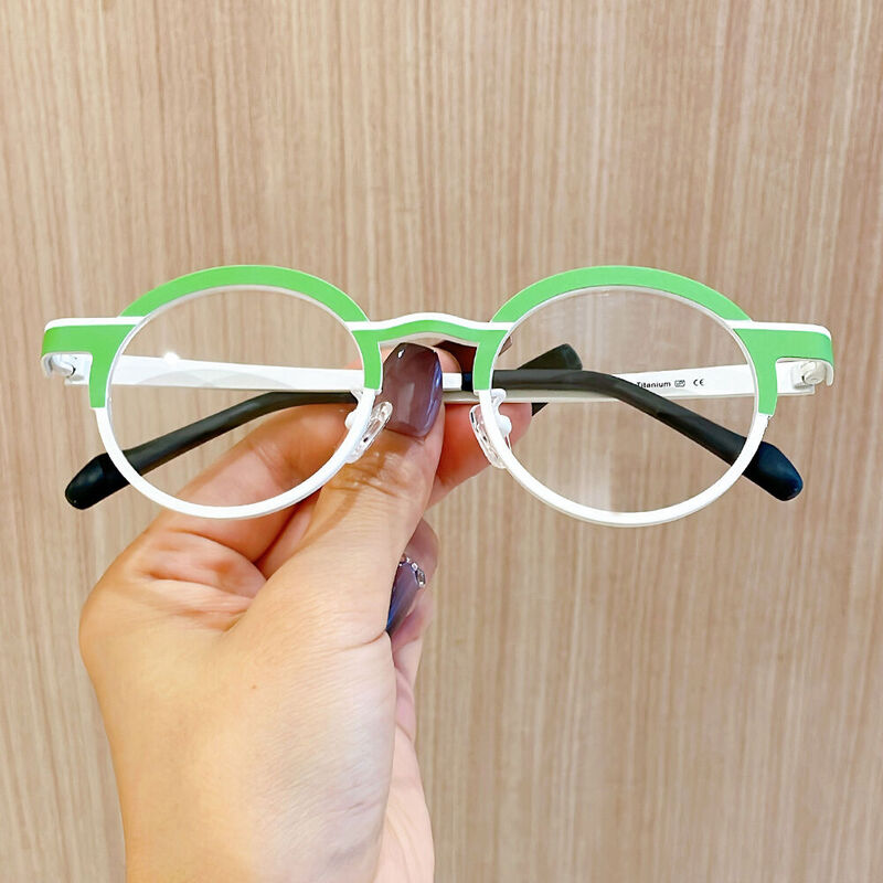 Blume Runde Weiße Brille