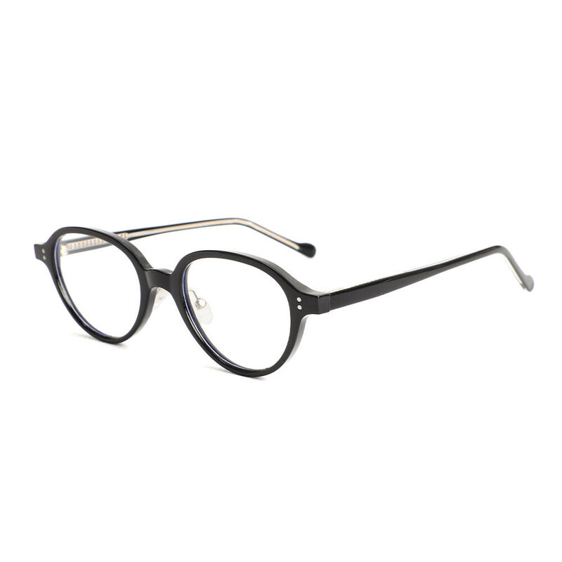 Nicholas Oval Black Glasses