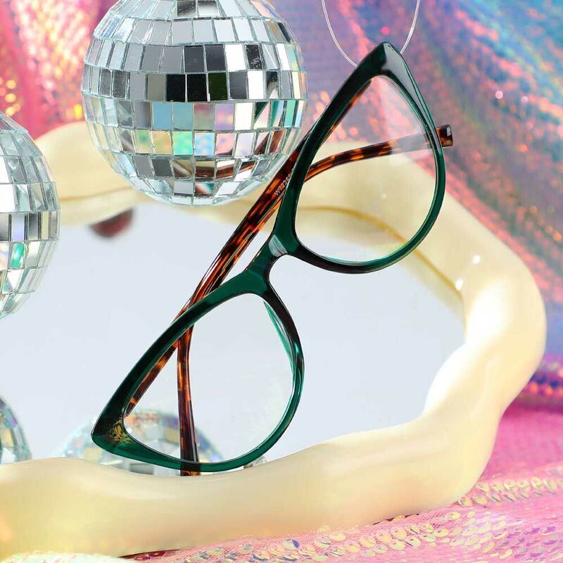 Agatha Cat Eye Green Glasses