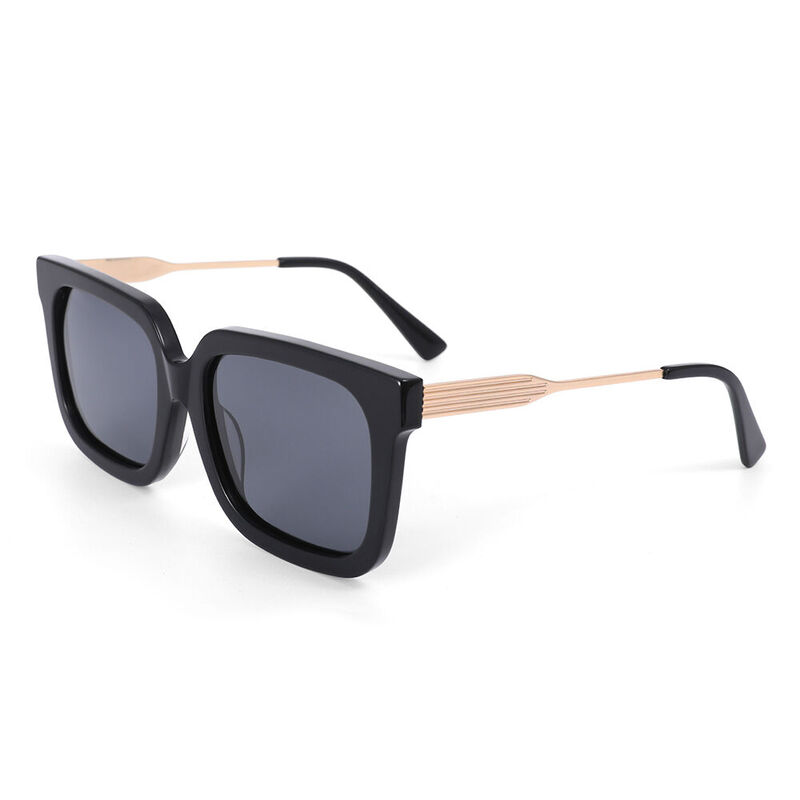 Vinyl Square Black Sunglasses