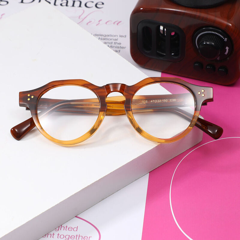 Douie Round Orange Glasses