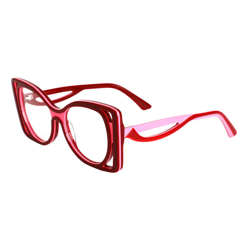 Conan Cat Eye Red Glasses