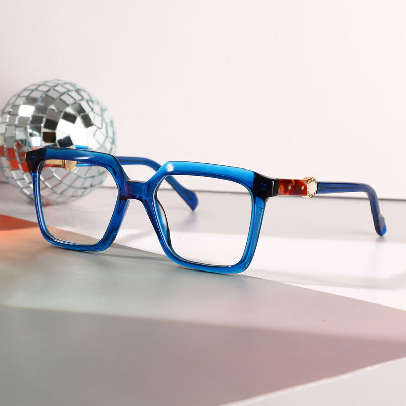 Senior Square Blue Glasses