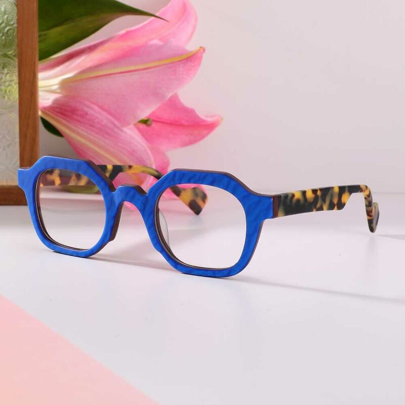 Zebulon Square Blue Glasses