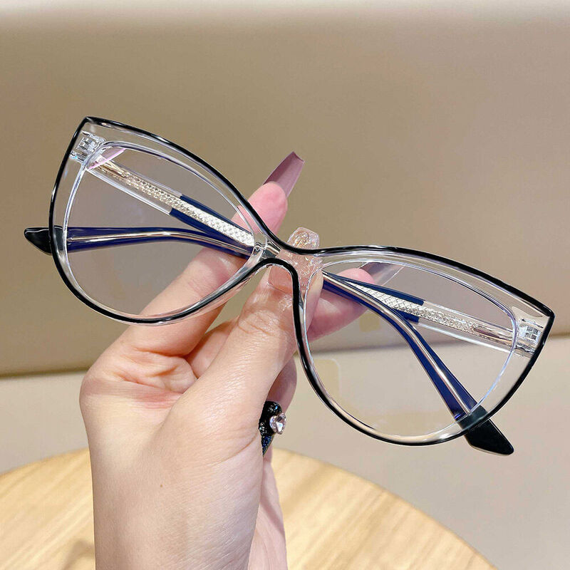 Lunettes de Vue Chamberlas Cat Eye Noir Transparent