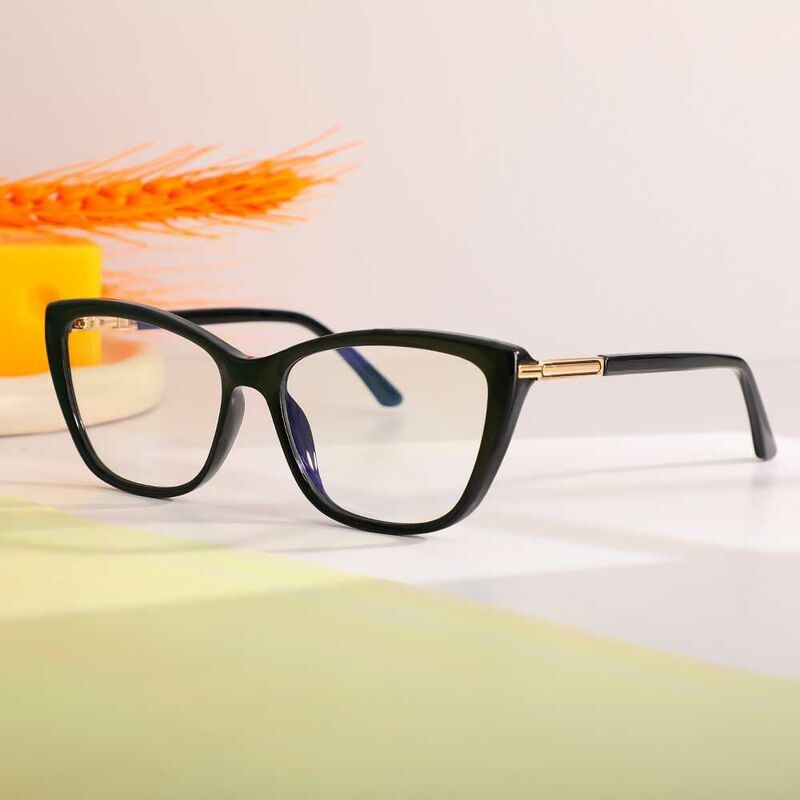 Tracy Cat Eye Black Glasses