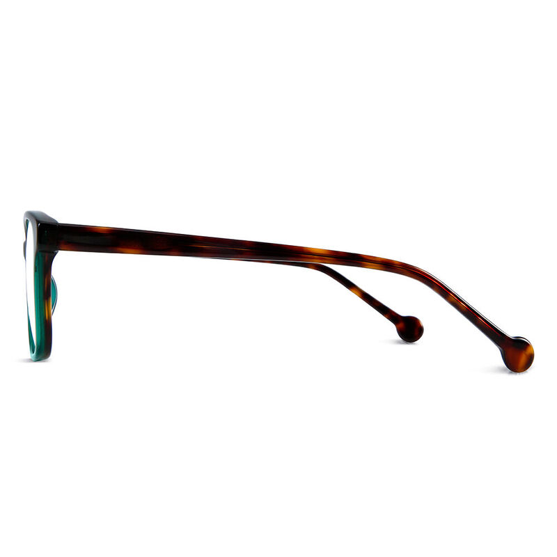 Evelyn Square Green Tortoise Glasses