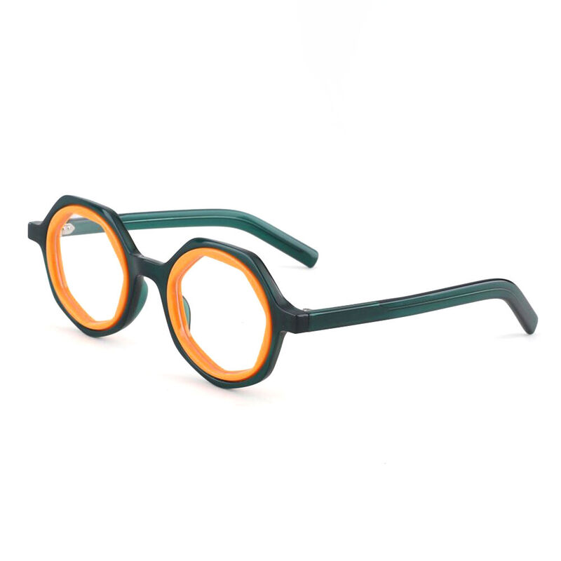James Geometric Green Glasses - Aoolia.com