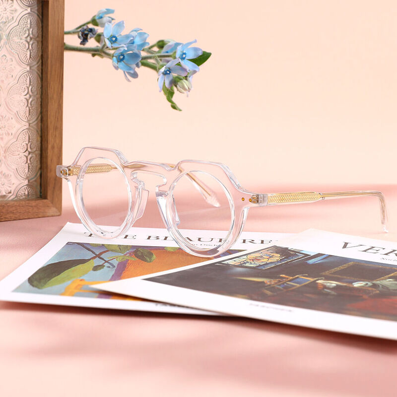 Lopes Round Clear Glasses
