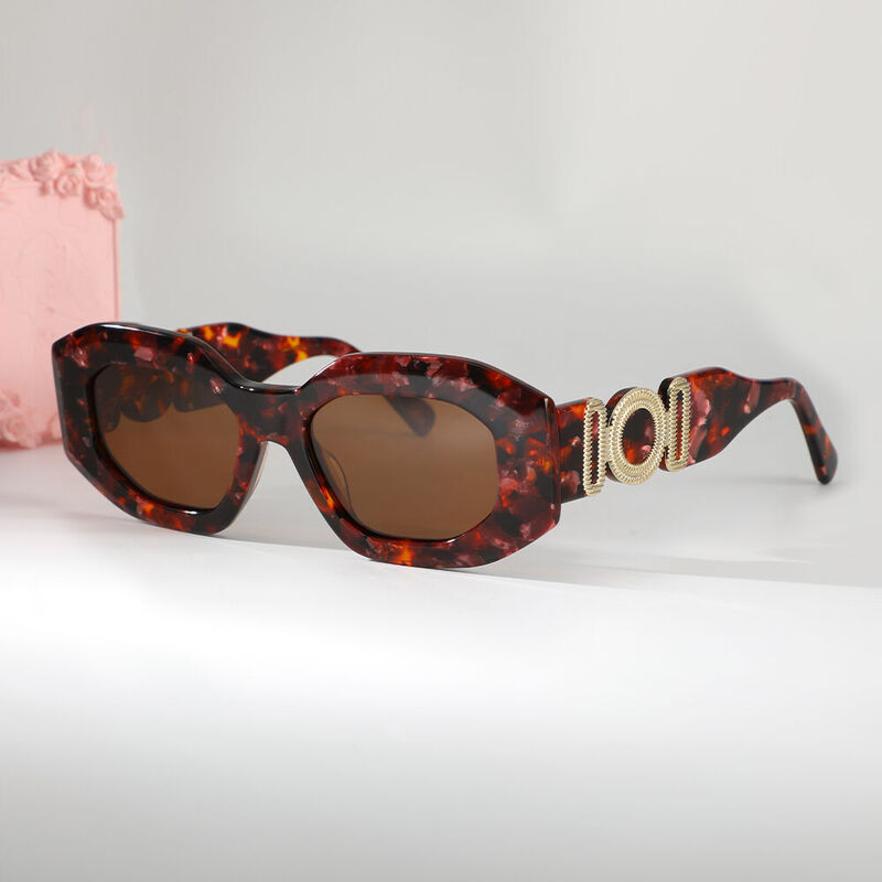 Giselle Geometric Purple Sunglasses