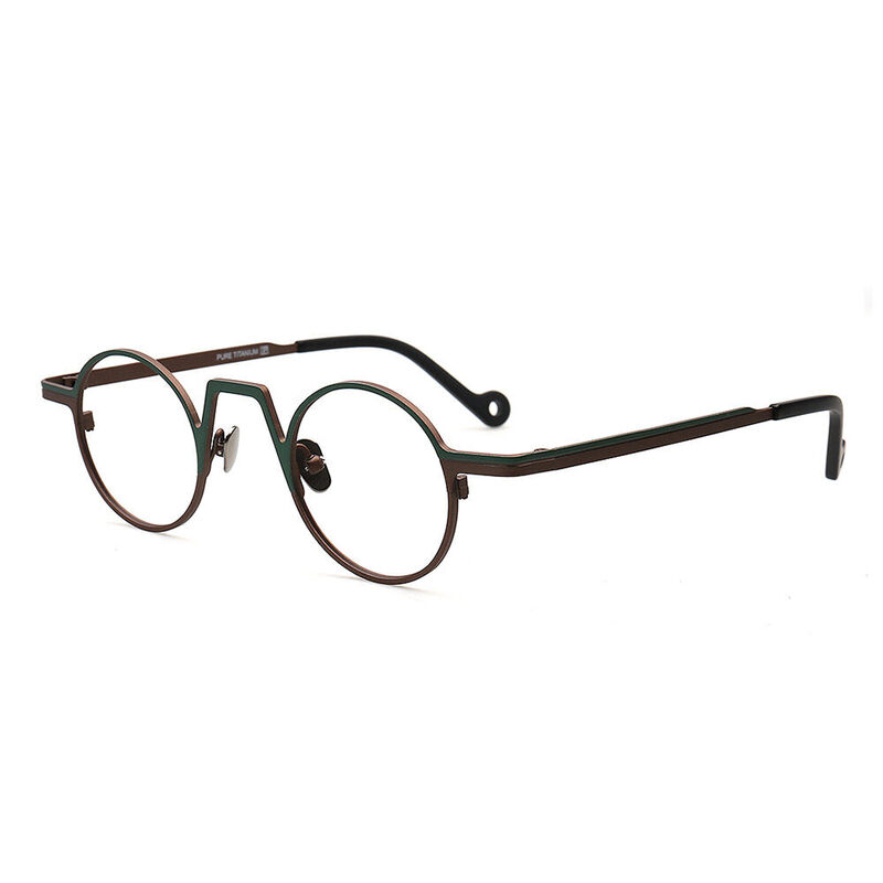 Davieea Runde Braune Brille