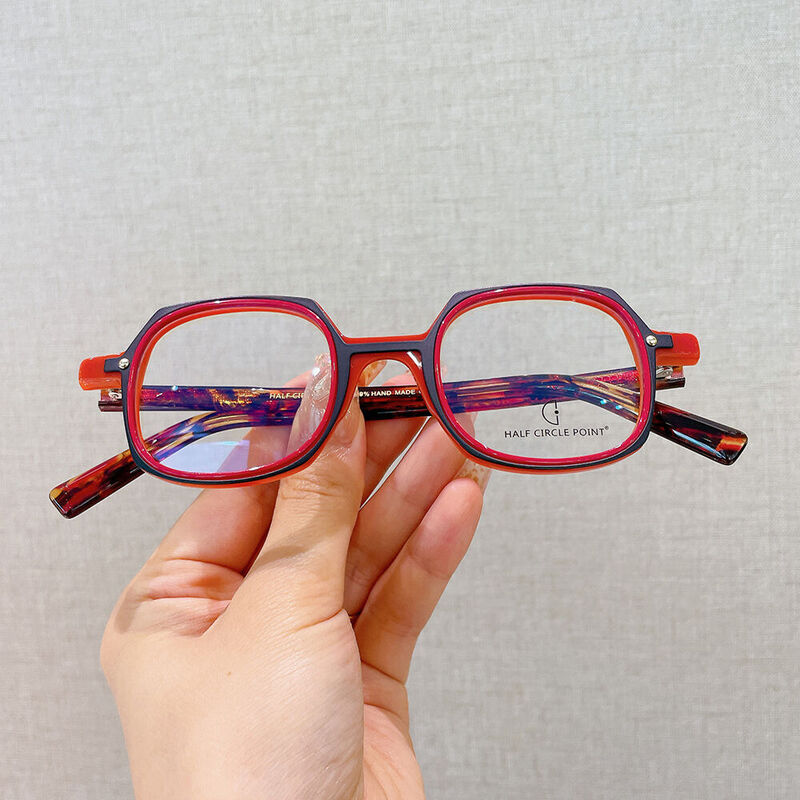 Violae Square Orange Glasses
