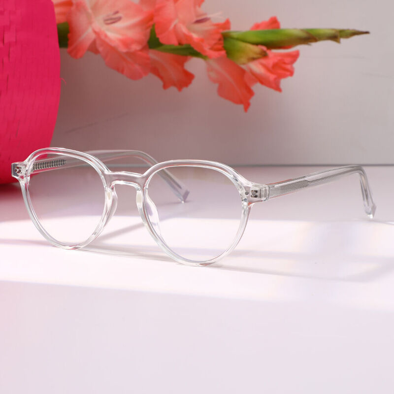 Kim Round Clear Glasses