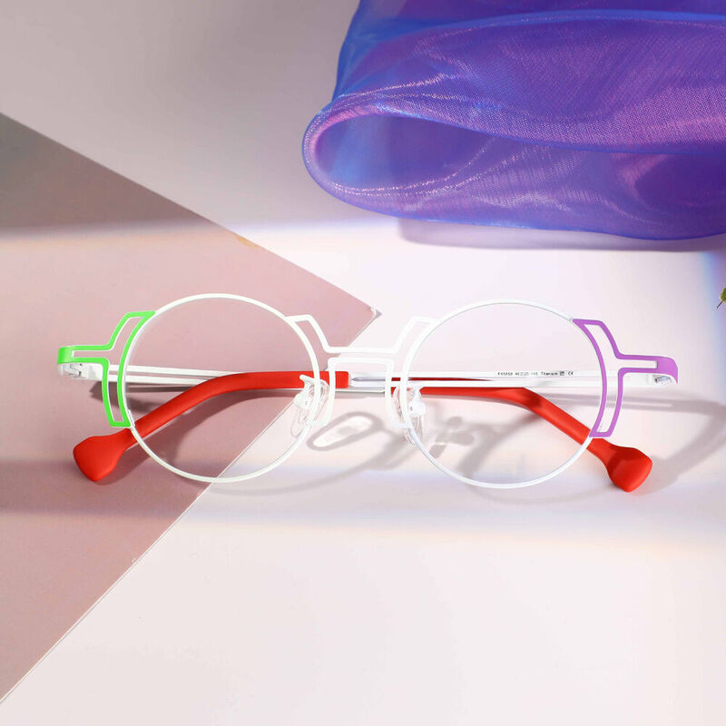 Kathleen Round White Glasses