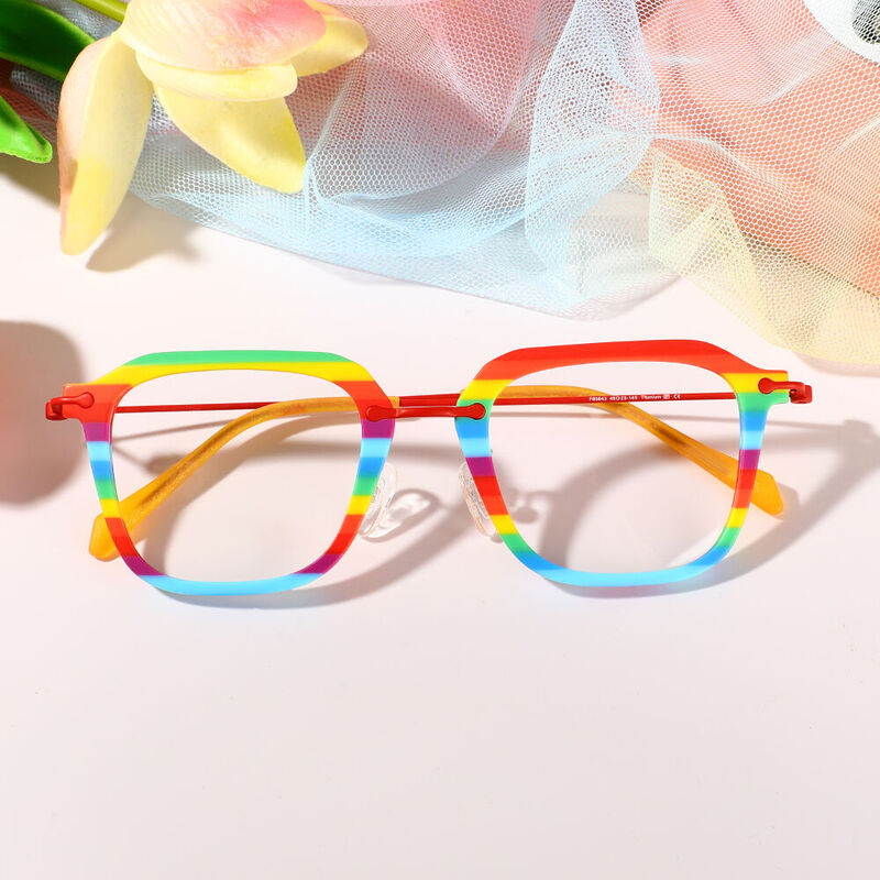 Zechariah Square Rainbow Glasses