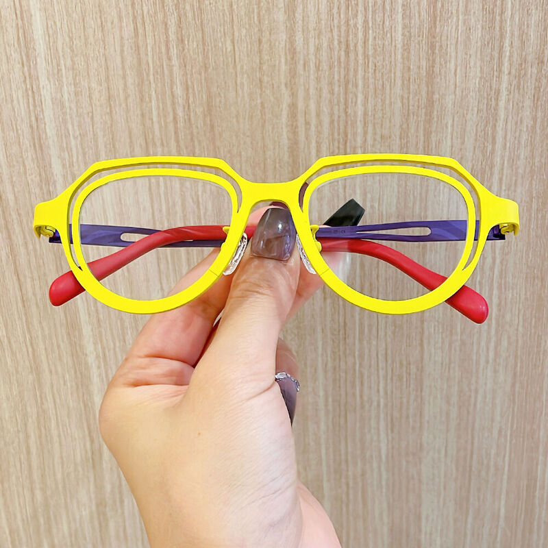 Gallacher Geometric Yellow Glasses