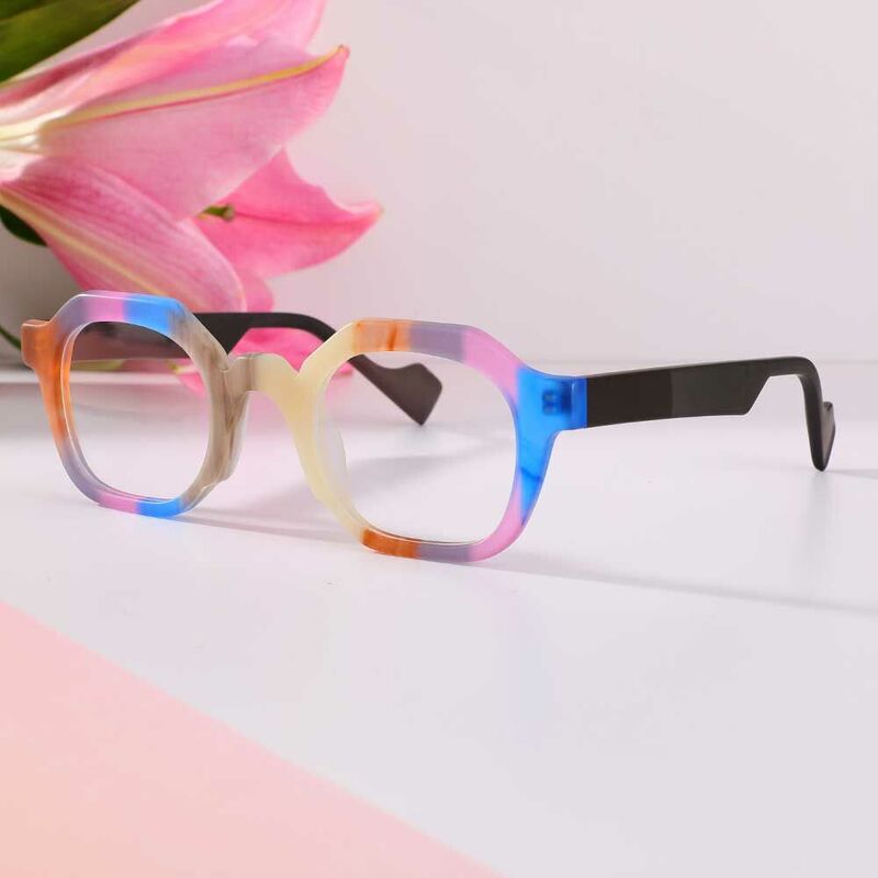 Zebulon Quadratische Braune Brille