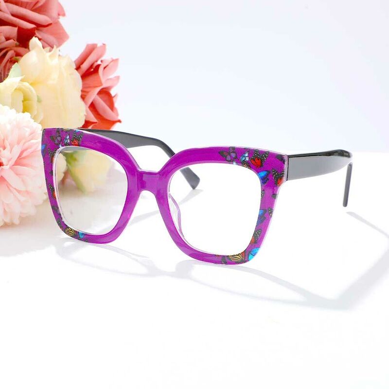 Cynthia Quadratische Lila Brille