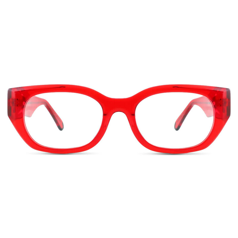 Orton Oval Red Glasses