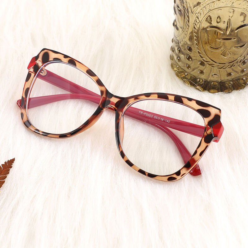 Isabella Cat Eye Leopard Glasses