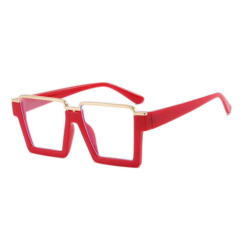 Une Square Red Glasses