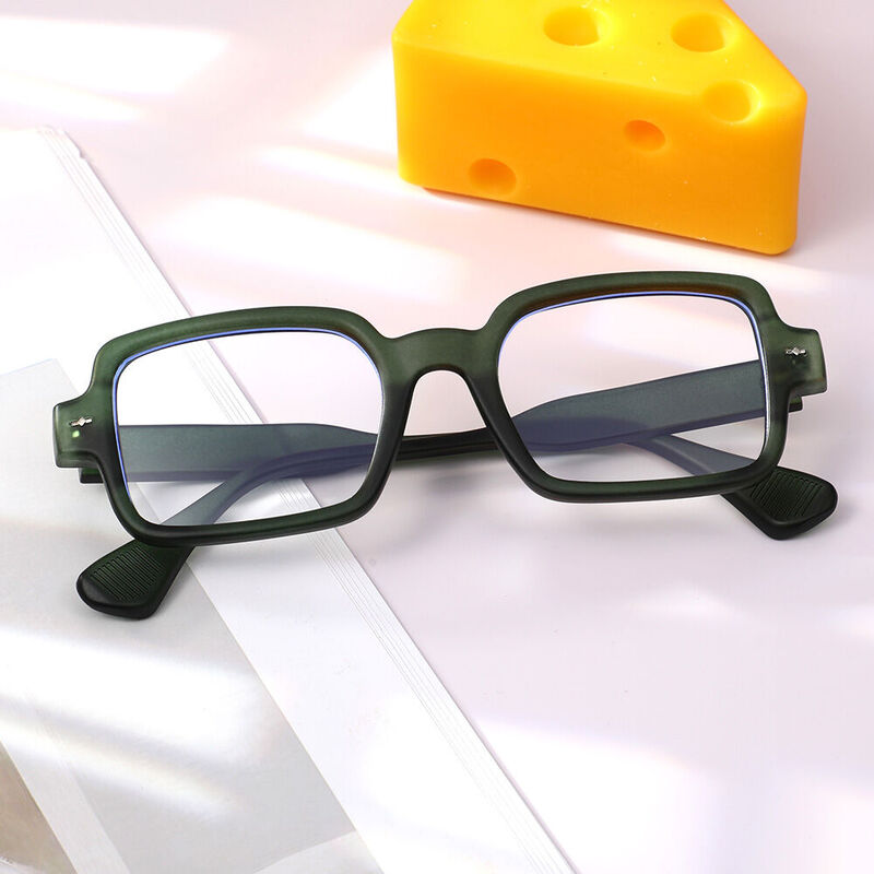 Trisna Square Green Glasses