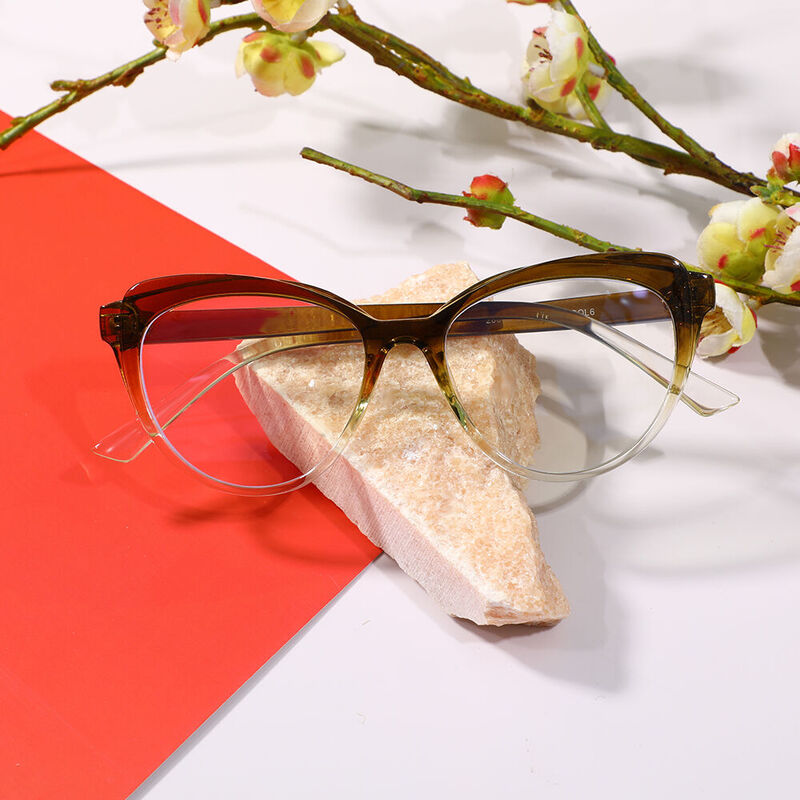 Wordsia Cat Eye Green Glasses