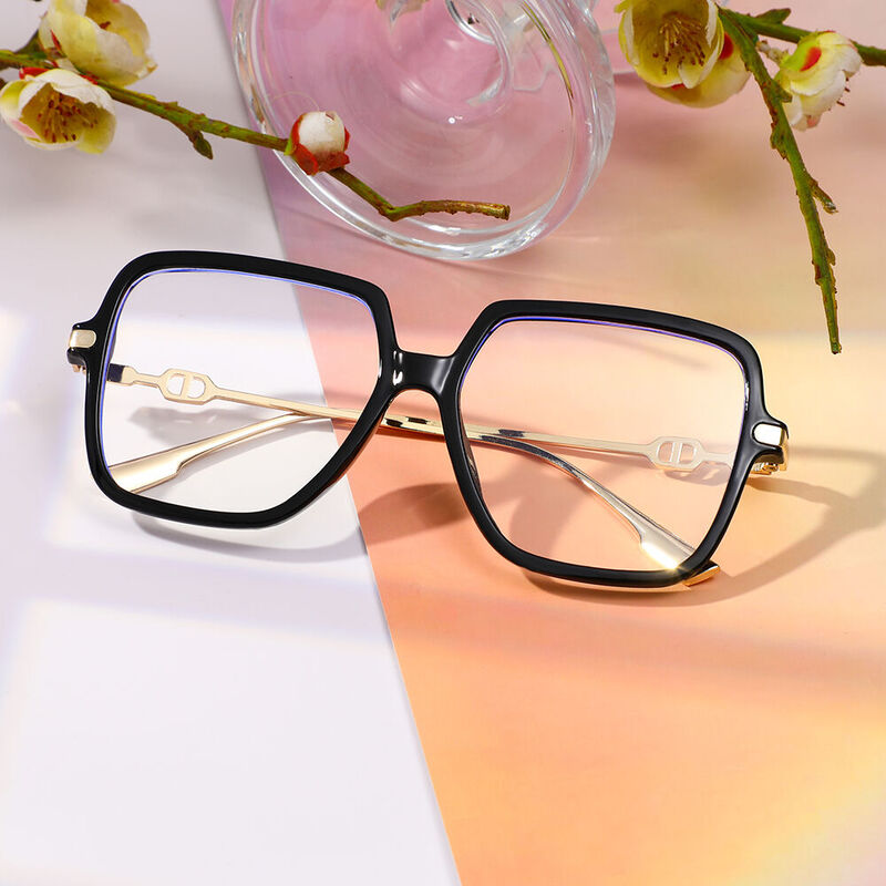 Irving Geometric Black Glasses