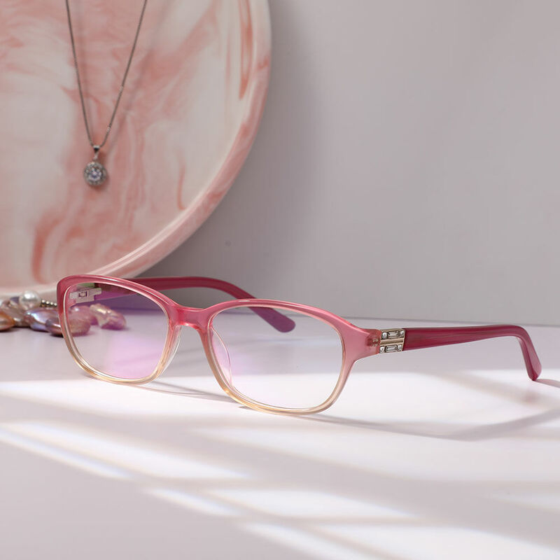 Howar Rectangle Pink Glasses