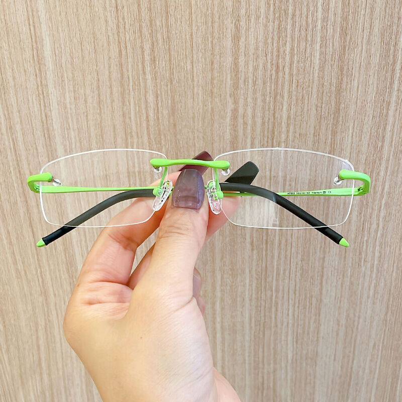 Dorothy Rectangle Green Glasses