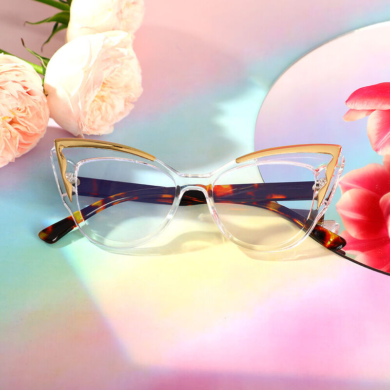 Evely Cat Eye Clear Glasses