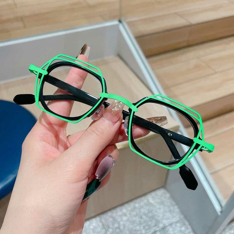 Calvin Geometric Black Glasses
