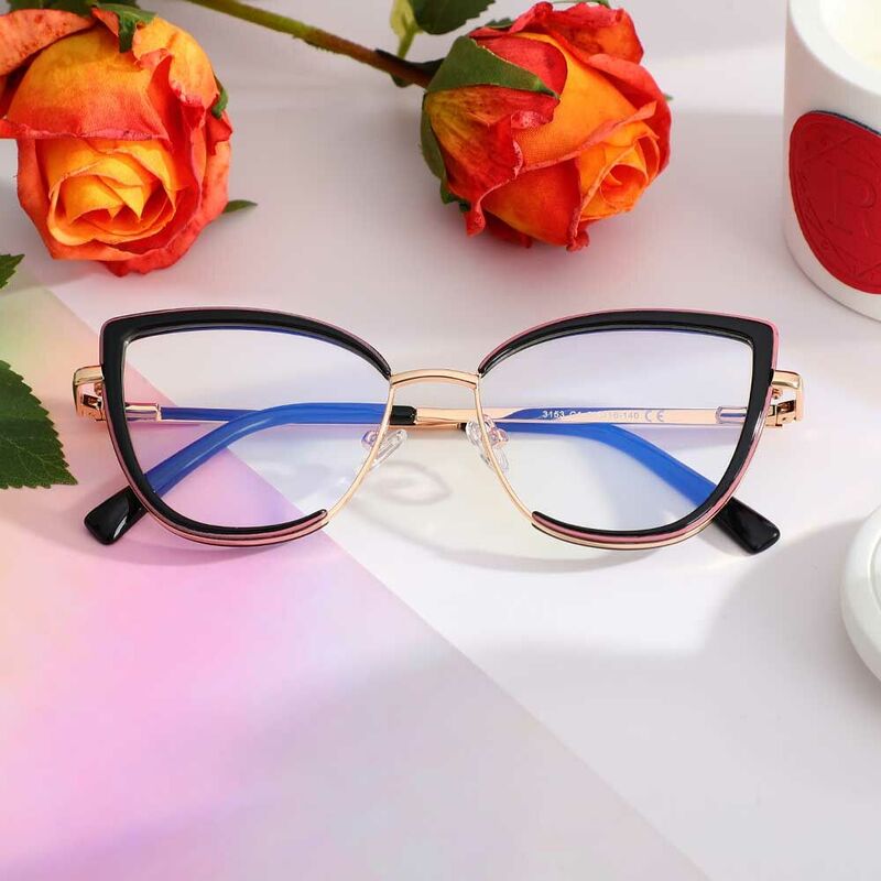 Alva Cat Eye Black Glasses