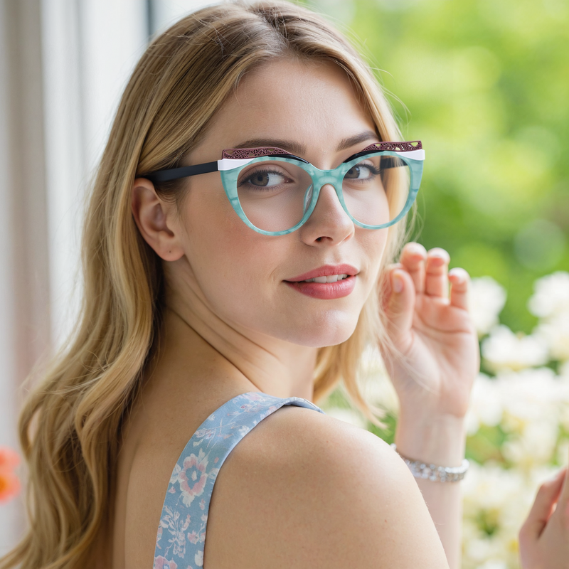 Anderso Cat Eye Blue Glasses