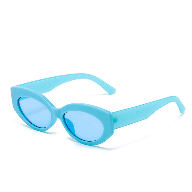 Kurt Oval Blue Sunglasses