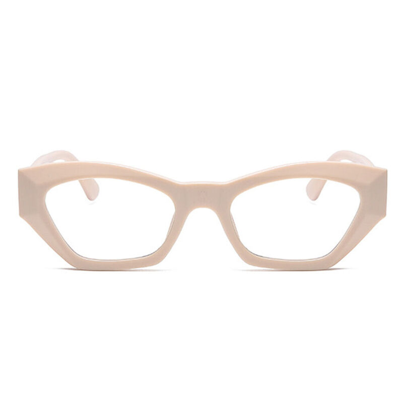 Angelina Cat Eye Beige Glasses