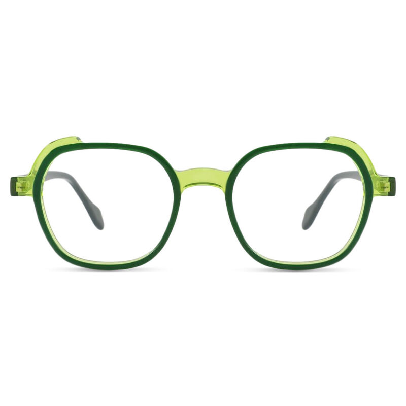 Attley Square Green Glasses