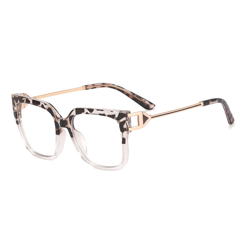 Aileen Square Leopard Glasses