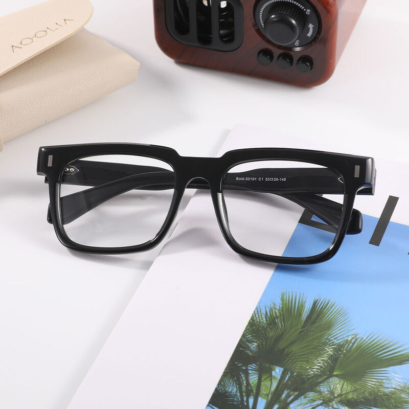 Galaxy Quadratische Schwarze Brille