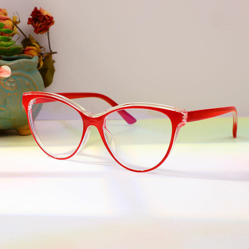 Rhys Cat Eye Red Glasses