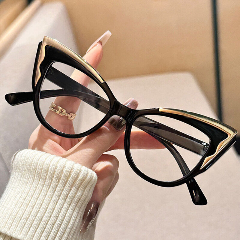 Evely Cat Eye Black Glasses
