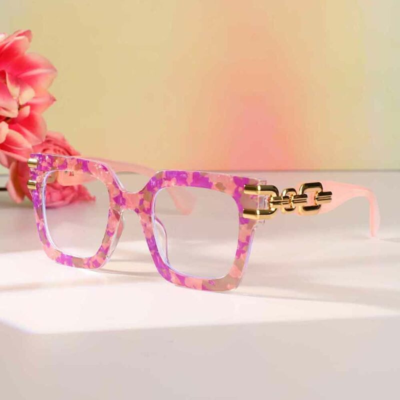 Nydia Square Pink Glasses