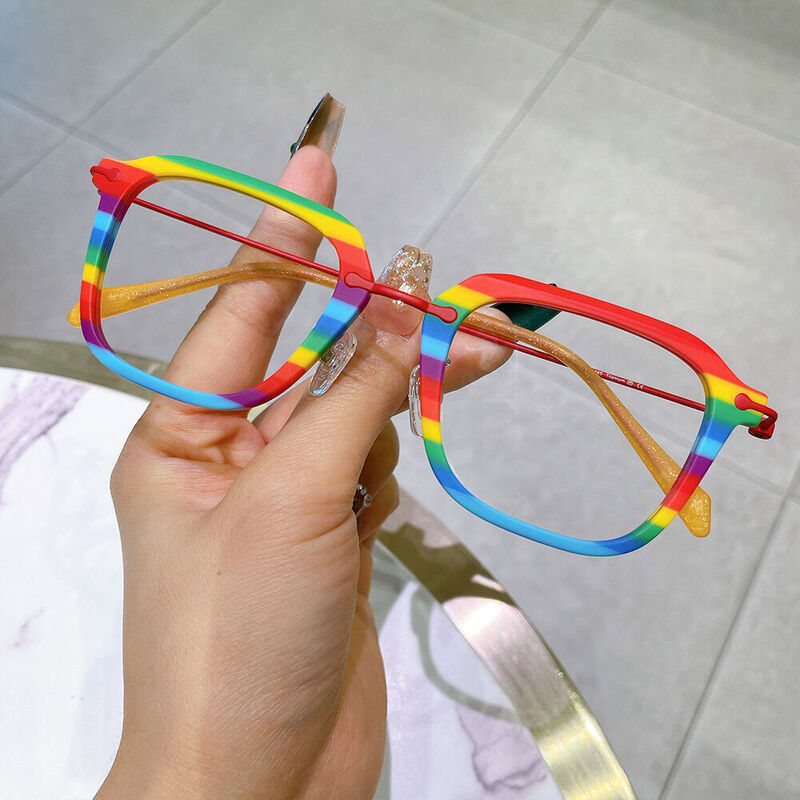 Zechariah Square Rainbow Glasses